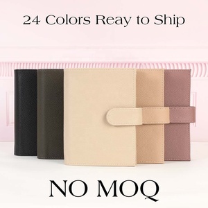 Hongbo penjual terbaik 24 warna Rose Gold 6-cincin A6 Organizer Binder kulit Litchi lembut dengan daun terbang hadiah pernikahan - Product Image 2