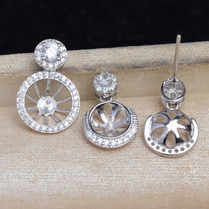 Juego de Perlas de Plata S925, Accesorios de Joyería DIY, Base para Pendientes, Broche, Colgante, 5772, para Hacer Cuentas Variadas, Viene en Bolsa - Product Image 1