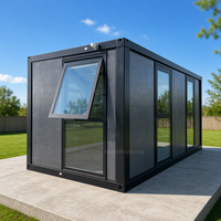 MZECO Maison Conteneur Modulaire Pliante de Luxe 20 pieds avec Mur en Verre – Maison Préfabriquée Pliable