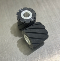 Roue de contact en caoutchouc dentée de 8, 10 et 12 pouces pour ponceuse à bande abrasive, meuleuse, polissage et ébavurage du métal