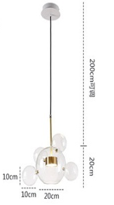 Gold+Clear Glass  D20CM+5 balls