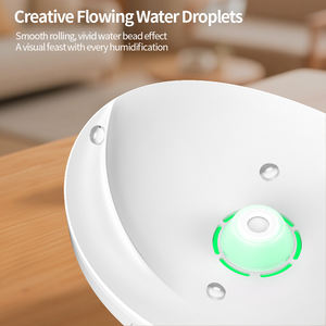 Humidificador de Aire con Vapor Frío, Altavoz, Luz Nocturna LED, Diseño Decorativo con Gotas de <span class=keywords><strong>Agua</strong></span> en Movimiento y Hoja de Loto, Humidificador con Ruido Blanco - Product Image 2
