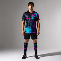 Camiseta de Fútbol con Patrón Cyberpunk Glitch, Diseño Digital Pixel Tech, Camiseta de Fútbol Personalizada