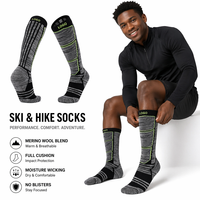 Chaussettes thermiques douces et chaudes de haute qualité pour hommes et jeunes, pour les sports d'hiver en plein air - ski, randonnée, travail - style genouillères