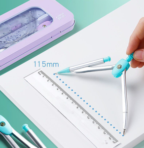 חם מוכר באיכות גבוהה 7 יח'\סט סטודנט מצפן סרגל סט בית הספר מספק מתמטיקה סט ציוד נייר - Product Image 4