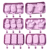 Moules à sucettes glacées en silicone de haute qualité, petites, formes de dessins animés variées, durables, pour la fabrication maison de glaces et de chocolats
