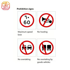 مجموعة لافتات التحذير الدولية - لافتات طرق عاكسة من الألومنيوم للسلامة العالمية على الطرق والتحكم في حركة المرور - Product Image 1
