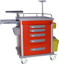 <span class=keywords><strong>Chariot</strong></span> de soins infirmiers de couleur rouge <span class=keywords><strong>chariot</strong></span> de soins médicaux d'urgence en plastique ABS mobile CY-D407B - Product Image 2