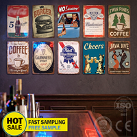 Plaque Métallique Personnalisée Vintage pour Bière et Café, Décoration Murale, Panneau Décoratif 20x30 pour Bar, Café, Pub, Plaque en Fer Blanc par Sublimation