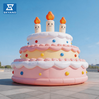 Gâteau d'anniversaire gonflable géant, décoration de fête, publicité promotionnelle commerciale