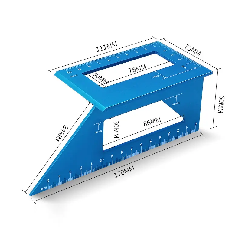 金属定規測定ツールアルミニウム定規多機能角度定規ゲージ