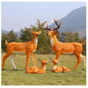 เครื่องประดับรูปปั้นกวางซิก้าจำลองทำจากไฟเบอร์กลาสเรซินเสริมแรงสำหรับตกแต่งสนามหญ้ากลางแจ้ง - Product Image 3