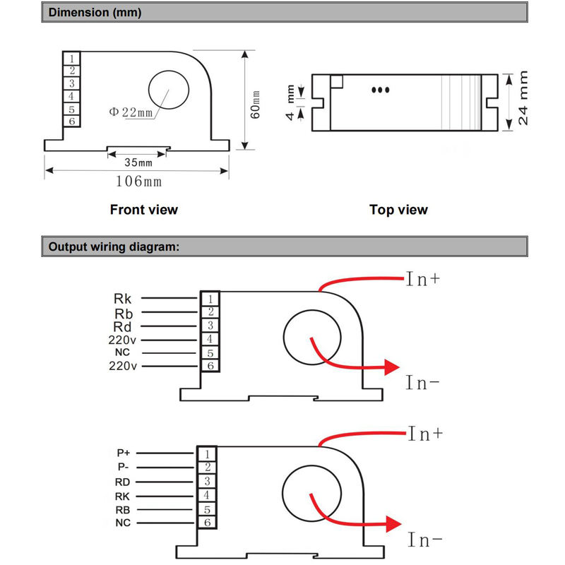 AC Current Sensing Switch QNCS02 Input 10mA 30A 50A 200A Relay Output Normally Open Normally Closed DC Current Transducer Switch