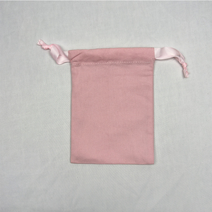 Pochette en toile rose recyclable, sac en coton écologique avec cordon de serrage pour la protection contre la poussière - Product Image 2