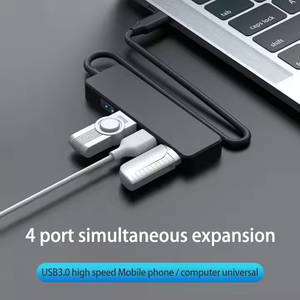 4 Cổng <span class=keywords><strong>USB</strong></span> <span class=keywords><strong>3.0</strong></span> 5Gbps Hub Docking Station 4-Trong-1 <span class=keywords><strong>USB</strong></span> C <span class=keywords><strong>Adapter</strong></span> Tương Thích Với Mac Pro Không Khí Hơn Loại C Các Thiết Bị Sẵn Sàng Trong Kho - Product Image 4