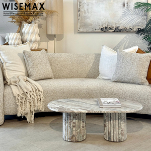 WISEMAX FURNITURE Table basse ovale de luxe italienne pour salon, table basse en marbre naturel pour hôtel, restaurant, café, maison, villa - Product Image 1
