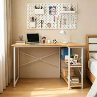 Bureau d'ordinateur moderne en bois avec étagère intégrée, table d'étude et d'écriture