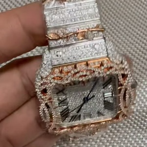 Moissanite Diamond Watch Ice-cut Luxury Watch High-end Premium <b>Automatic</b> Watch Customizable VVS Moissanite Diamond Ice-cut Watch - Product Image 1