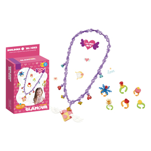 Blocs de construction à petites particules les plus vendus, 79 pièces, série d'ornements, blocs de construction DIY, collier, bijoux, jouet avec anneau - Product Image 1