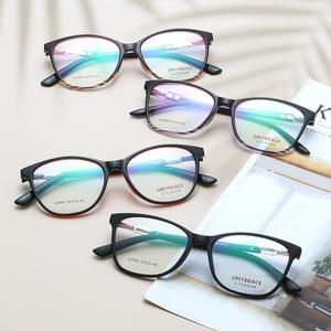 Monturas de gafas Grey Jack Cat Eye para mujer, montura completa TR90 con bisagras de resorte, diseño color block, tendencia de moda. - Product Image 2