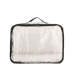 Precio al por mayor de fábrica, bolsa de almacenamiento de PVC impermeable con asa, bolsa de transporte de edredón de alambre para ahorrar espacio, bolsa de almacenamiento transparente - Product Image 1