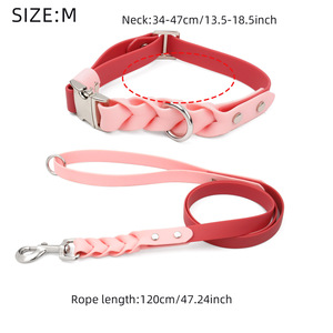 Set Kalung dan Tali Anjing Klasik Lintas Negara, Rajutan Tangan, Anti-Tersedak, Tali Jalan-Jalan yang Dapat Diperpanjang, Dapat Dikustomisasi - Product Image 3