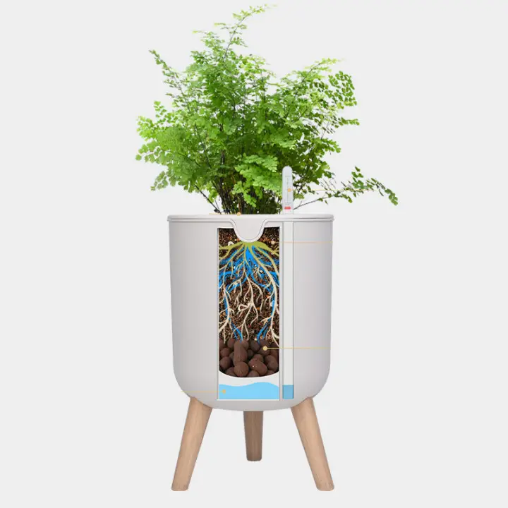 Deepbang RTSトラベリング自己散水植木鉢植木鉢綿コード自己吸収性プラスチック植木鉢バルコニー植物用