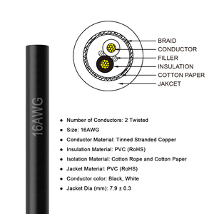 Zhong Hua Jiang 16AWG 1.5mm² CNC <b>Wire</b> UL2464 16 Gauge 2 Core Cable <b>Electrical</b> Shielded Chain <b>Wire</b> for CNC Router Machine - Product Image 2