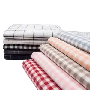 Üretim iplik boyalı kumaş gömlek kumaşı 100% Polyester predyed malzeme için doğrudan satış