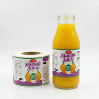 Étiquette autocollante imperméable pour bouteille de jus, autocollant personnalisé pour bouteille de jus, autocollant imperméable pour bouteille de jus de mangue et d'orange