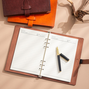 Cuaderno de Cuero A5, Hojas Sueltas, Diseño Creativo, Portátil, Impresión Digital, Personalización Empresarial - Product Image 1