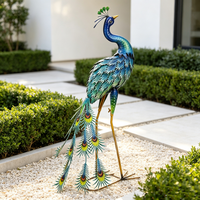 Grande statue de paon en métal, décoration de jardin, statue en métal pour patio, villa, jardin