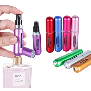 Atomizador de perfume de aluminio en espray de muestra vacía personalizado tamaño de viaje portátil 5ml 10ml 15ml botella de perfume recargable de recarga de Metal