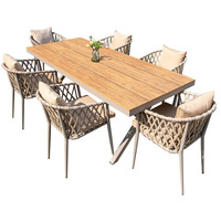 Ensemble table et chaises de jardin en alliage d'aluminium style nordique pour extérieur, idéal pour cour et balcon - Chine