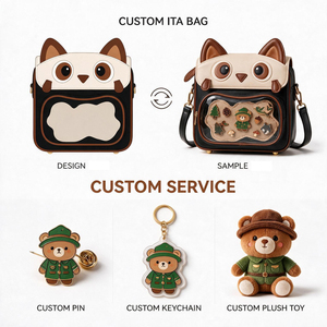 Mochila Ita Bag Personalizada, Bandolera de PU con Ventana Transparente de PVC, Diseño Kawaii Monster, Bolso para Exhibición de Pins, OEM ODM para Conveniones de Cosplay - Product Image 2