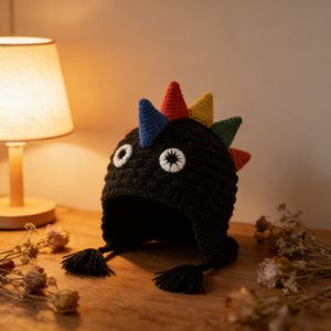 Bonnet tricoté personnalisable à faible MOQ pour bébé, motif dinosaure mignon, double couche, chaud, protection des oreilles, en acrylique, pour nourrissons garçons et filles, confortable - Product Image 4