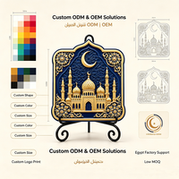 Ornement de bureau en résine UV en gros, motif floral 3D en relief de mosquée du Ramadan, décoration de table pour la maison, support personnalisé