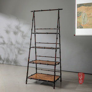 Bamboo Display <b>Shelf</b> Rectangular <b>Standing</b> Type For Living Room Storage Organization - Product Image 5