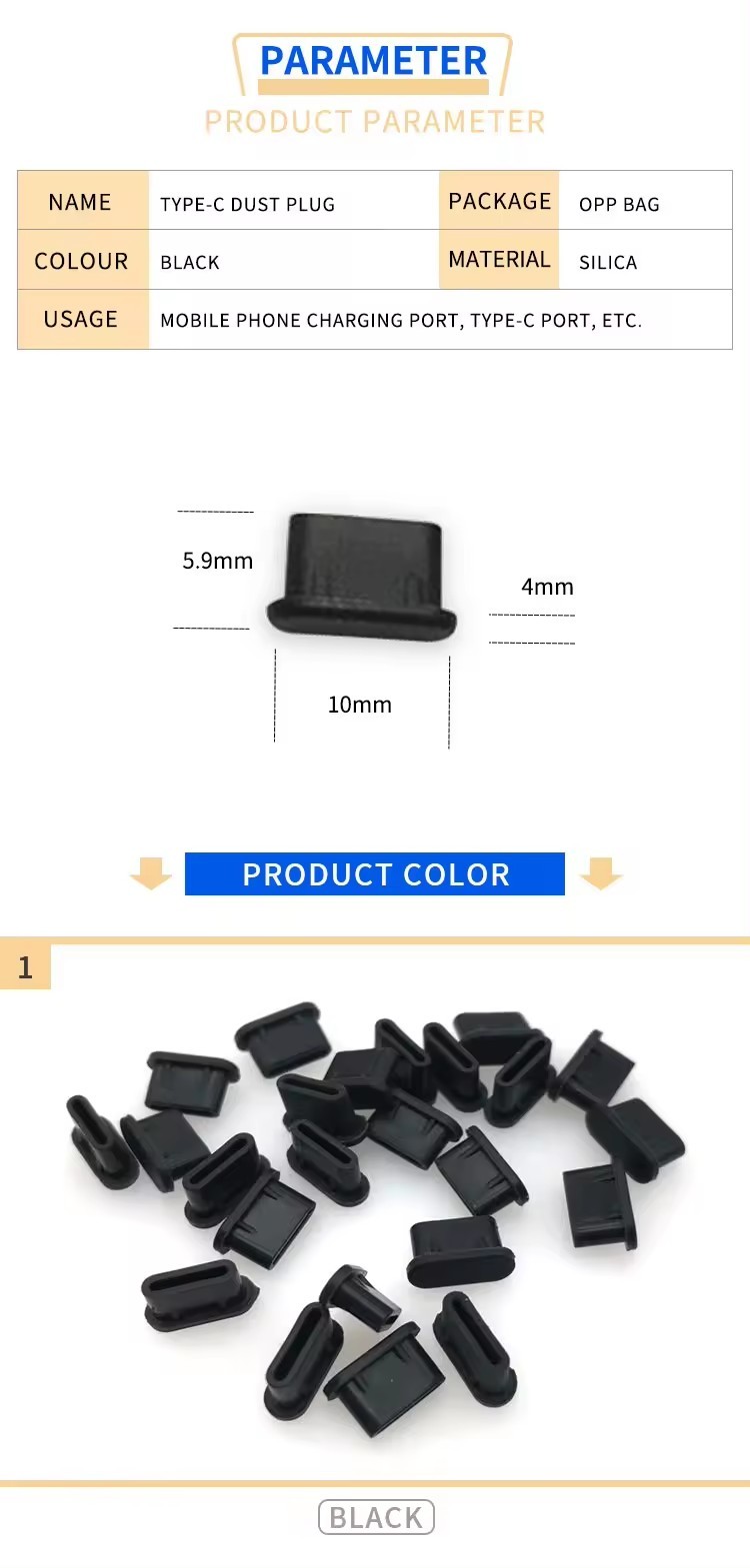 Hohopeti 8pcs Type-c Covers Small Phone Ports Plugs Dust Caps...