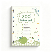Cuaderno Personalizado A4 para Conferencias, 200 Páginas, Papel Perforado con Rayas de 8 mm, Fácil de Desprender, Recargable, para la Escuela y la Universidad
