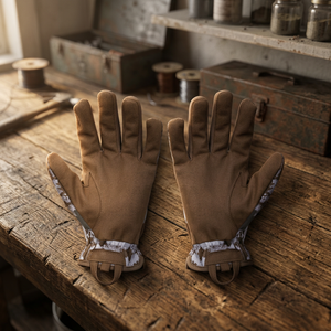 Gants de travail de style mécanicien en coton/polyester/spandex imprimés par transfert thermique camouflage, écologiques et respirants - Product Image 2