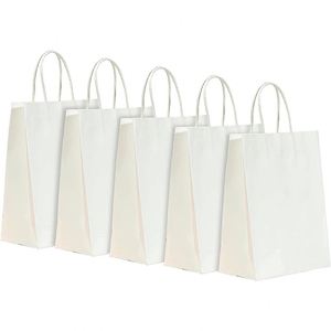 Sacs en papier avec poignées, sacs cadeaux de taille moyenne avec poignées, sacs de vente au détail, sacs pour fêtes, sacs de courses, sacs en papier résistants pour le transport de marchandises - Product Image 1