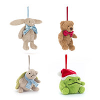 Nouvelle Poupée Décorative de Noël Jelly Cat, Pendentif Lapin Ours Grenouille Tortue en Coton PP, Mignonne, Amusante, Tissu Super Doux et Lestée, Très Vendue