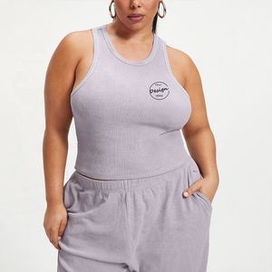Débardeur ajusté personnalisé avec logo Slim Fit Débardeur côtelé en coton sexy Débardeur côtelé uni et élastique pour la rue pour femmes Vente en gros - Product Image 5