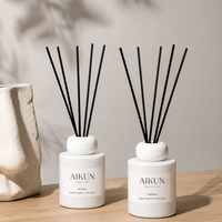 Diffuseur de parfum en céramique AIKUN avec logo personnalisé, 150 ml, avec flacon de parfum blanc pour la maison, l'hôtel, la salle de bain, coffret cadeau aromatique OEM