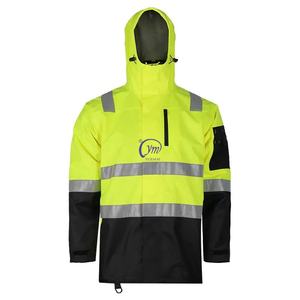 Chaqueta Impermeable con Logotipo Personalizado, Ligera, con Bolsillos con Cremallera, para <span class=keywords><strong>Hombre</strong></span>, de Alta Visibilidad, Clase 3, Reflectante, con Capucha - Product Image 4