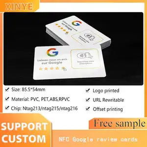 Carte de visite numérique RFID en gros carte à puce nfc noire mate 13.56mhz pour le partage de médias sociaux