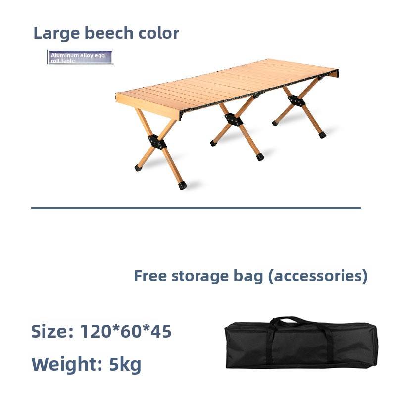Beech color 120*60cm egg roll table (all aluminum