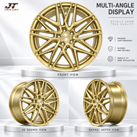 Jantes forgées multi-rayons dorées, finition polie profonde avec baril brossé concave, 18-22 pouces, 5x112, en alliage 6061-T6 pour BMW, Audi, Mercedes-Benz