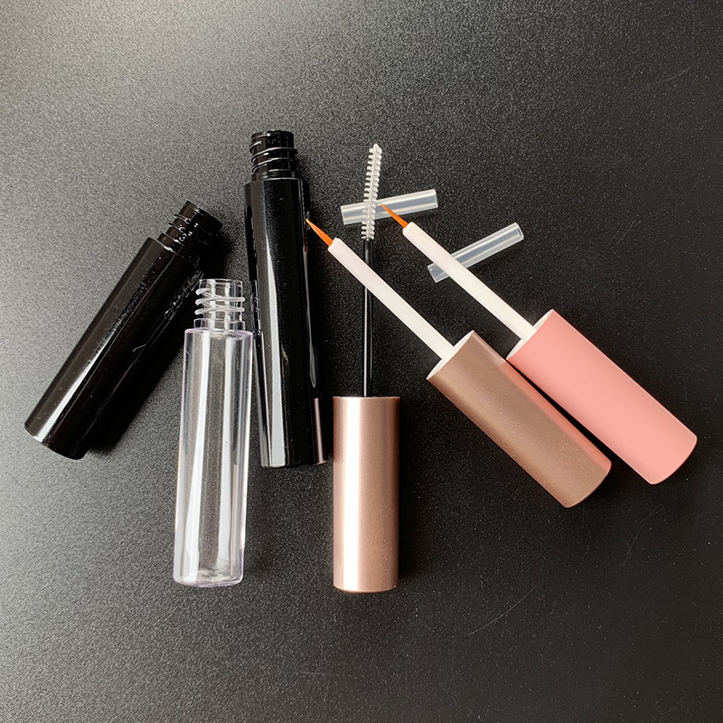 Custom Empty Pink Plastic Mascara Tube Liquid Container 5ml Plastic Tube With Brush Eyelash Brush Bottle